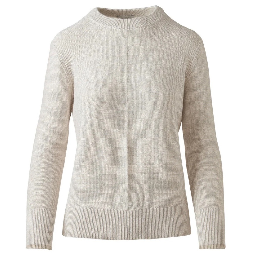 Kinross Dune White Crew Neck Sweater